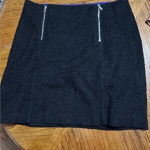 LOFT Black Textured Mini Skirt